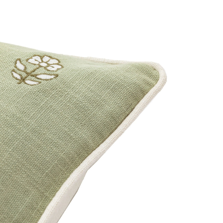 Ilkley Embroider Floral Cushion Sage