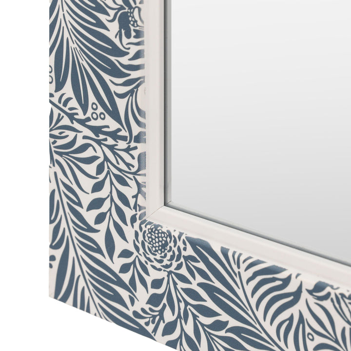 Elegant Navy Leaf Mirror