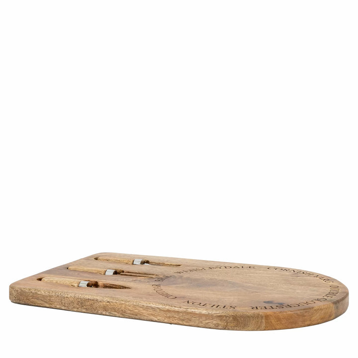 Wells Wooden Cheese Board Set