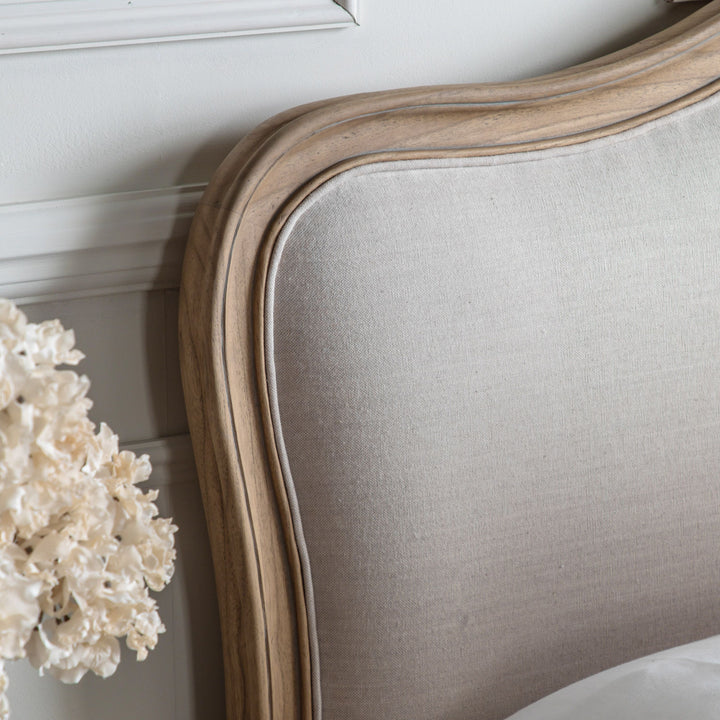 Weathered Chic Super King Linen Upholstered Bed