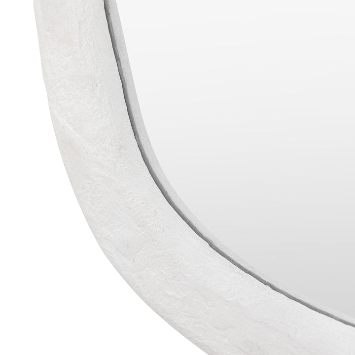 White Cement Effect Pebble Mirror