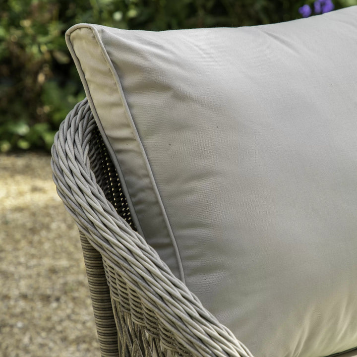 “Stone Rattan Garden Chaise with Cushions”