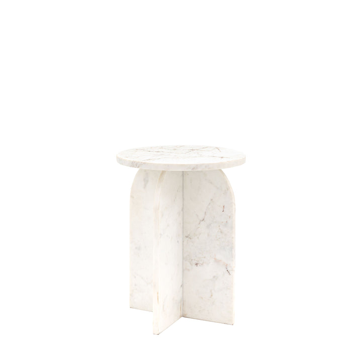 Amalfi Marble White Side Table