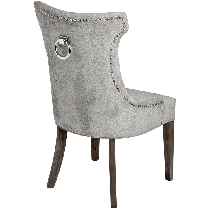 Silver High Wing Ring Backed Dining Chair x 2