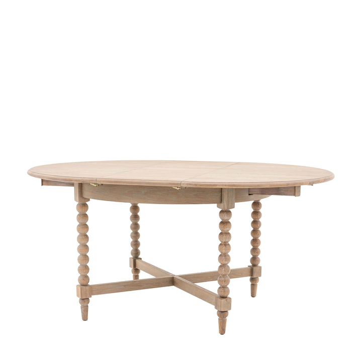 Artisan Oak Bobbin Round Extending Dining Table | 6 Seater