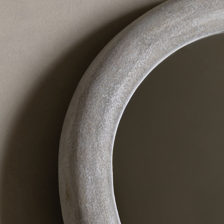 Large White Curved Leaner Mirror