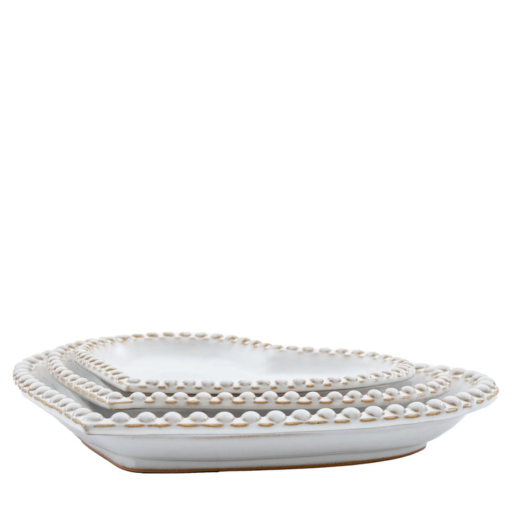 Beaded Heart Plate Set of 3