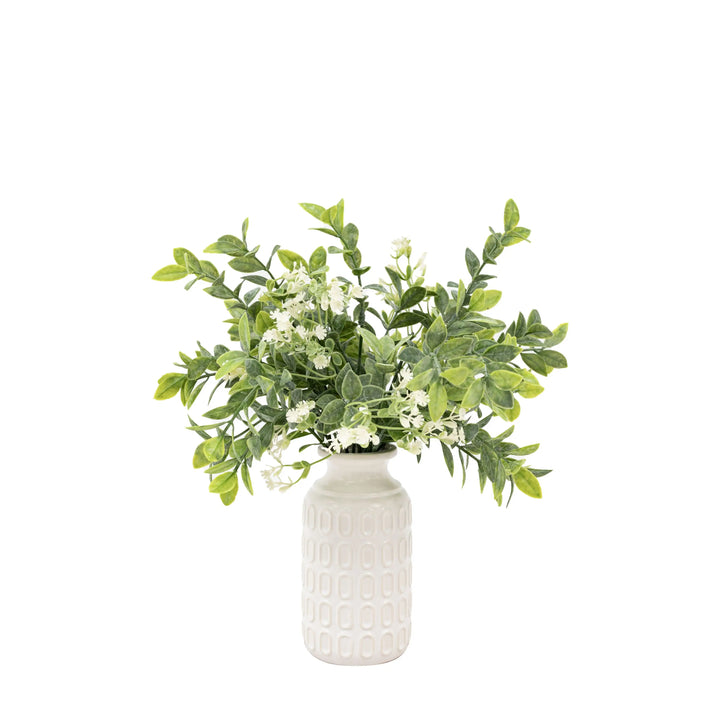 White Vase with Meadown Foliage