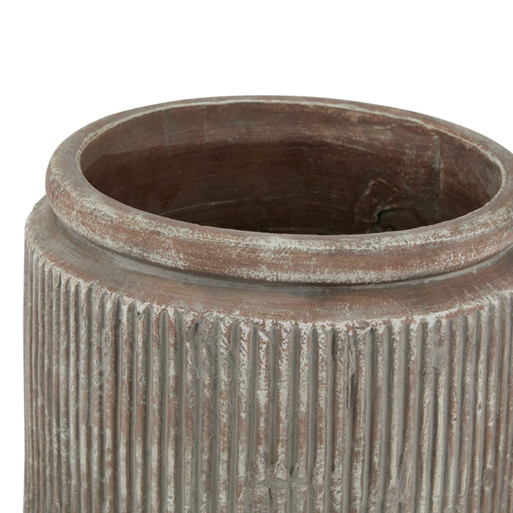 Siena Brown Dolly Pot with foliage