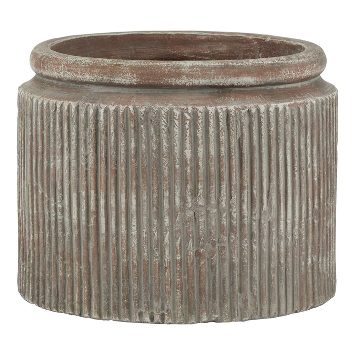 Siena Brown Dolly Pot with foliage