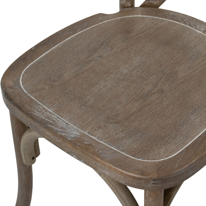 Pair Of Light Oak Cross Back Dining Chair
