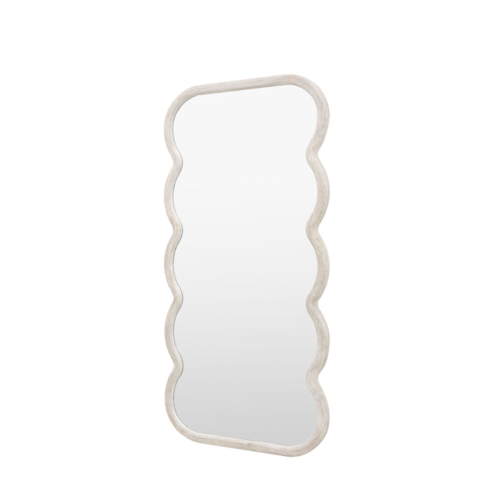 Large White Curved Leaner Mirror