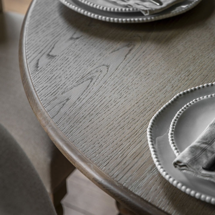Artisan Oak Bobbin Round Extending Dining Table | 6 Seater
