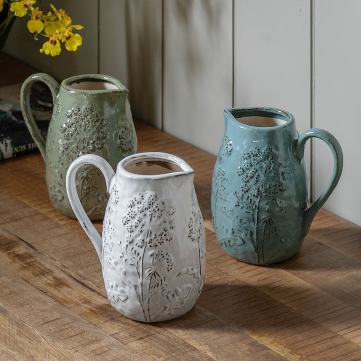 Meadow Embossed Ceramic Jug