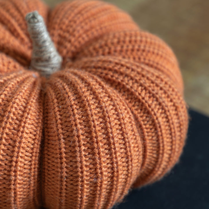Knitted Rust Pumpkin 18cm
