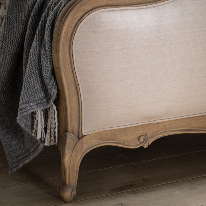 Weathered Chic Super King Linen Upholstered Bed