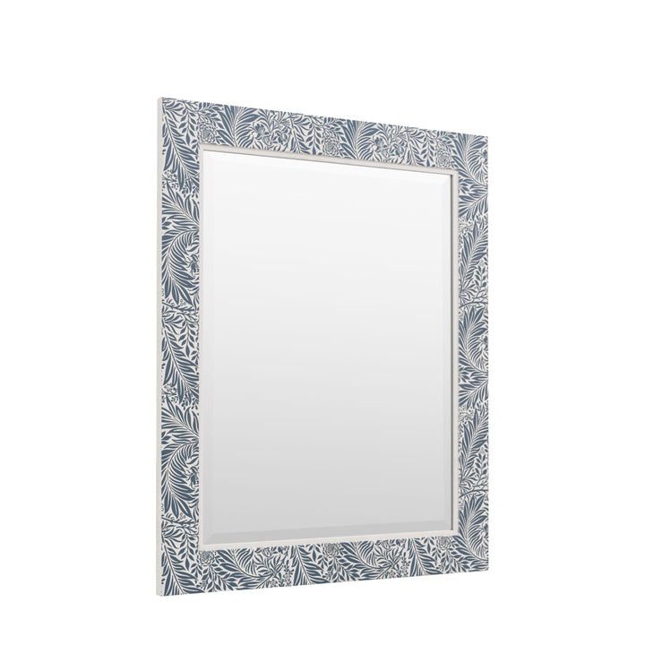 Elegant Navy Leaf Mirror