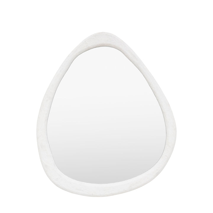 White Cement Effect Pebble Mirror