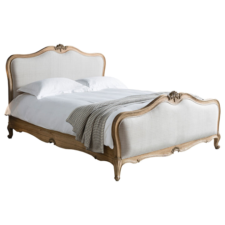 Weathered Chic Super King Linen Upholstered Bed