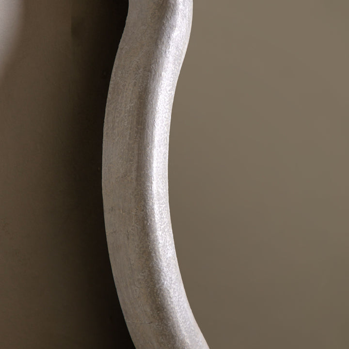 Large White Curved Leaner Mirror