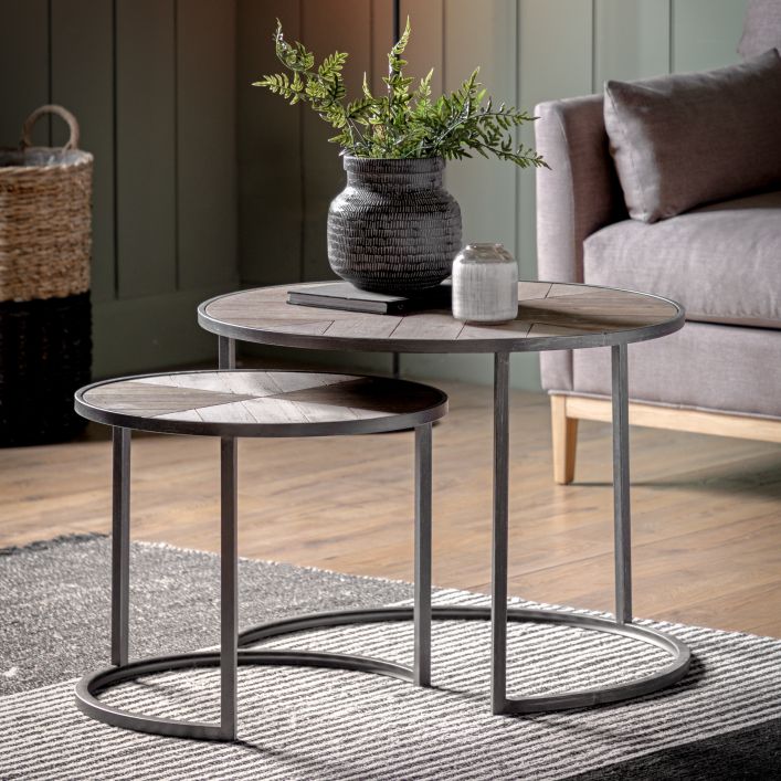 Douglas Grey/Natural Coffee Table Nest of 2