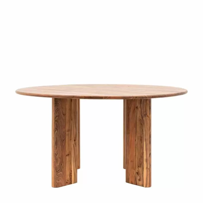 Borden Vintage Acacia Wood Round Dining Table