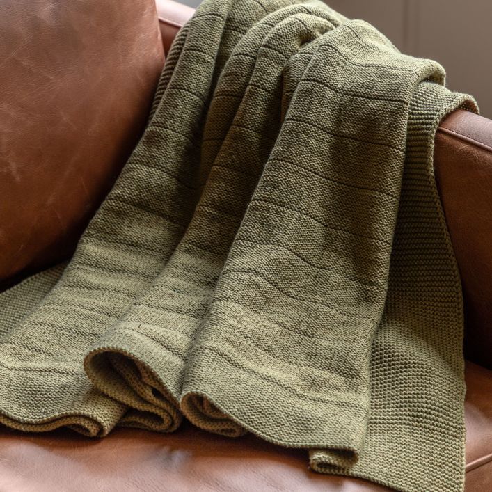 Florence Knit Throw - Olive