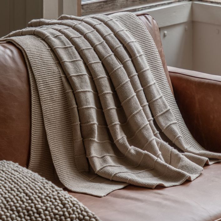 Florence Knit Throw - Taupe