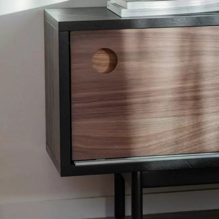 Barbican Oak Stained Media Unit.