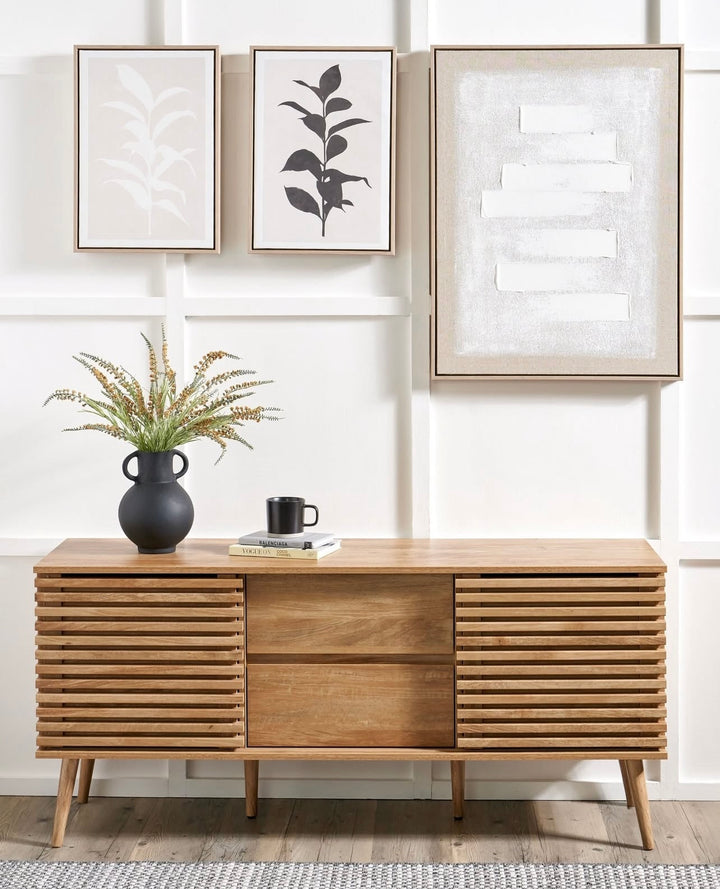 Larvik Natural Eucalyptus Wood 2 Door 2 Drawer Sideboard