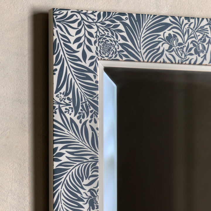 Elegant Navy Leaf Mirror