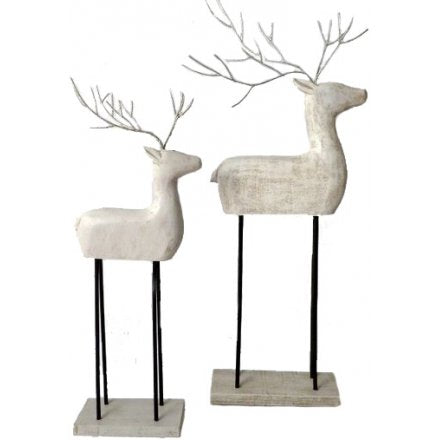 Pair of Simplistic Standing Reindeer