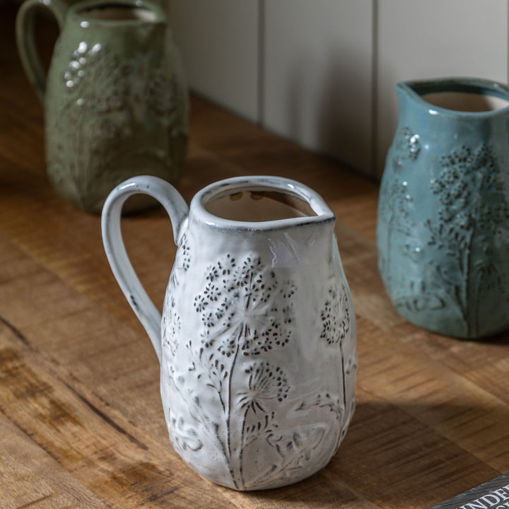 Meadow Embossed Ceramic Jug
