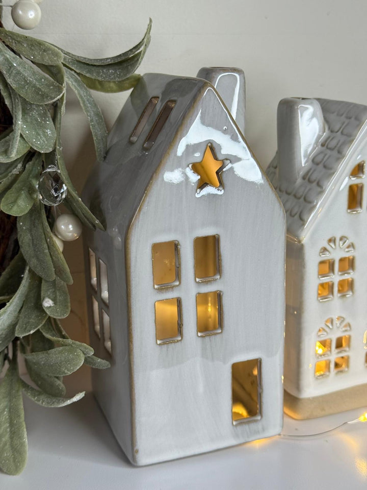 LED Star Ceramic House, 15cm