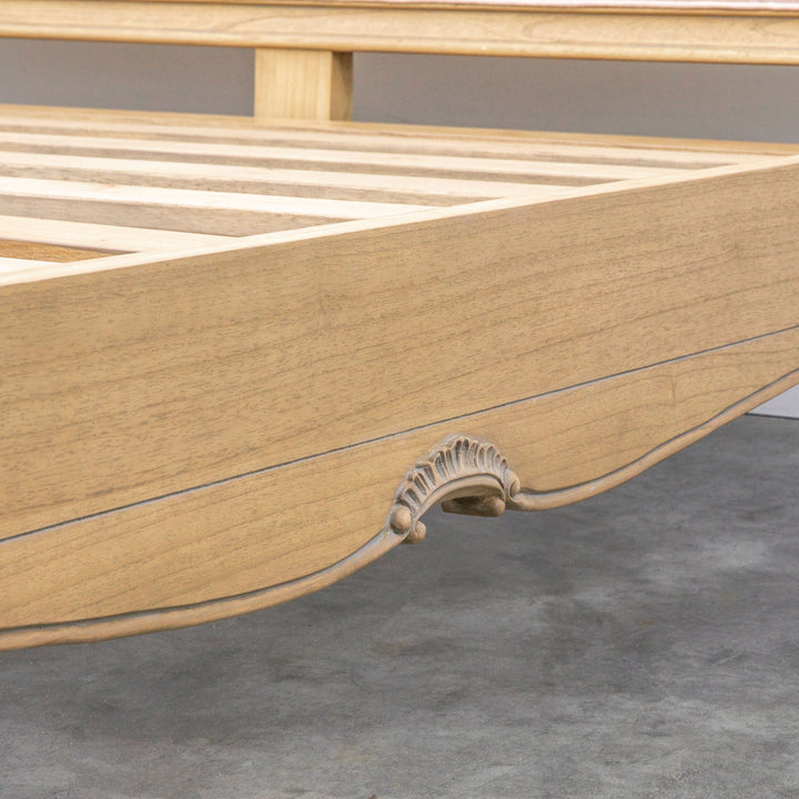 Weathered Chic Super King Linen Upholstered Bed