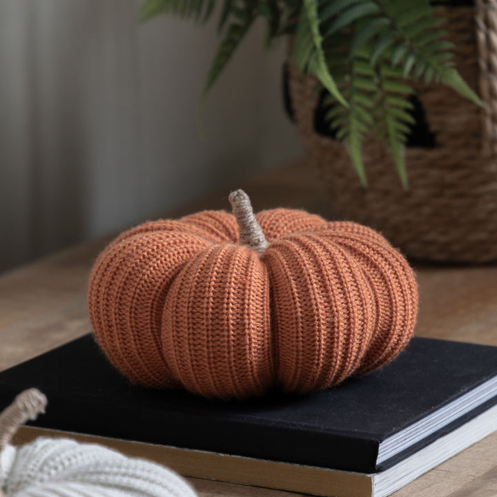 Knitted Rust Pumpkin 18cm