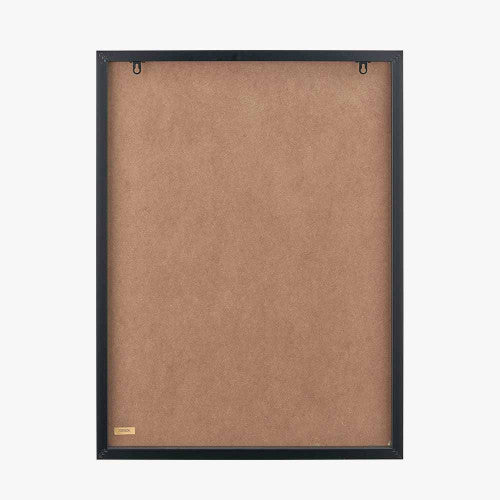 Natural Canvas with Black Stripe Pattern and Black Frame