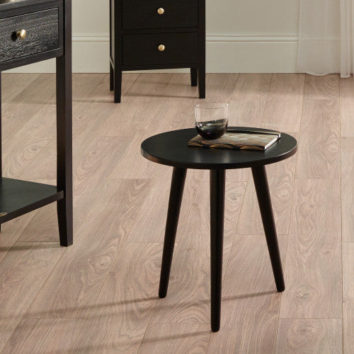 Chelmsford Satin Black Pine Wood Side Table