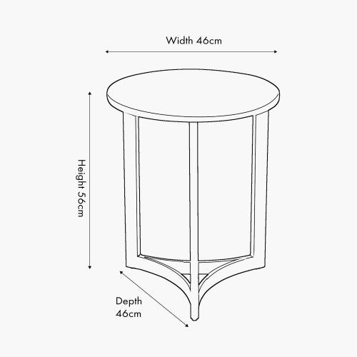 Hendrick White Marble and Black Metal Side Table