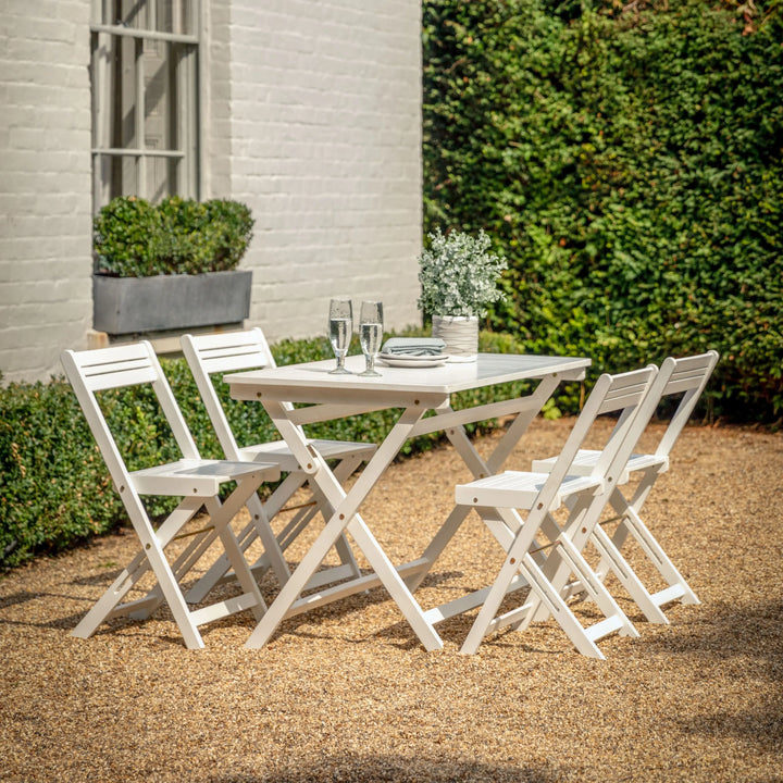 Lindos White Foldaway Dining Set