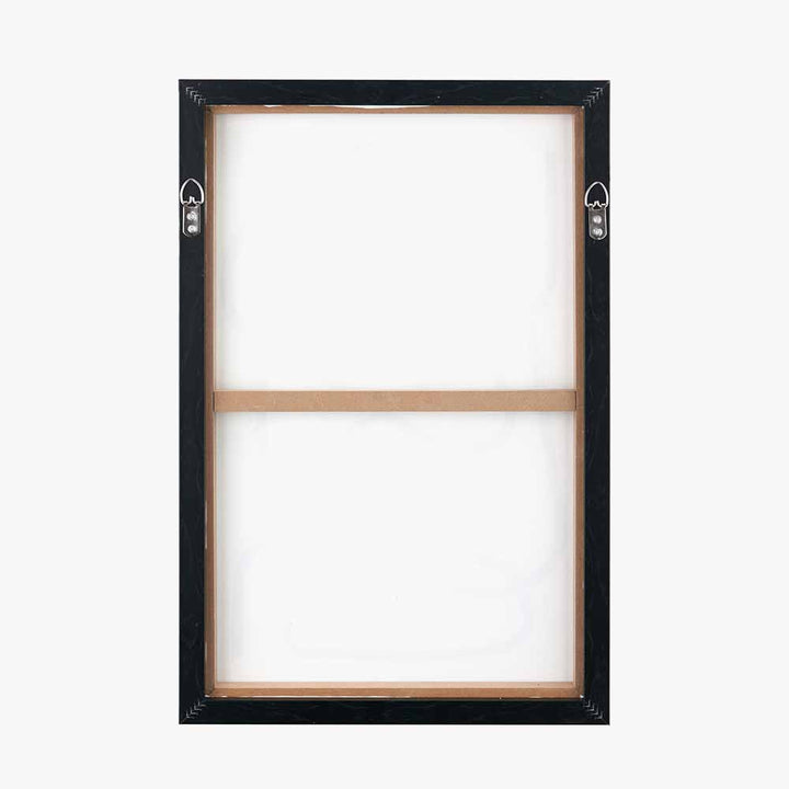 Set of 2 Black Squiggle Print Canvases with Black Frames