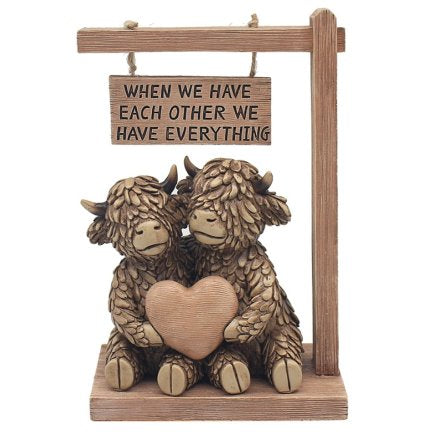 Ewan & Daisy Highland Cow Each Other 21cm