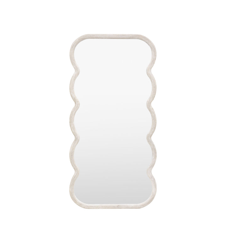 Large White Curved Leaner Mirror