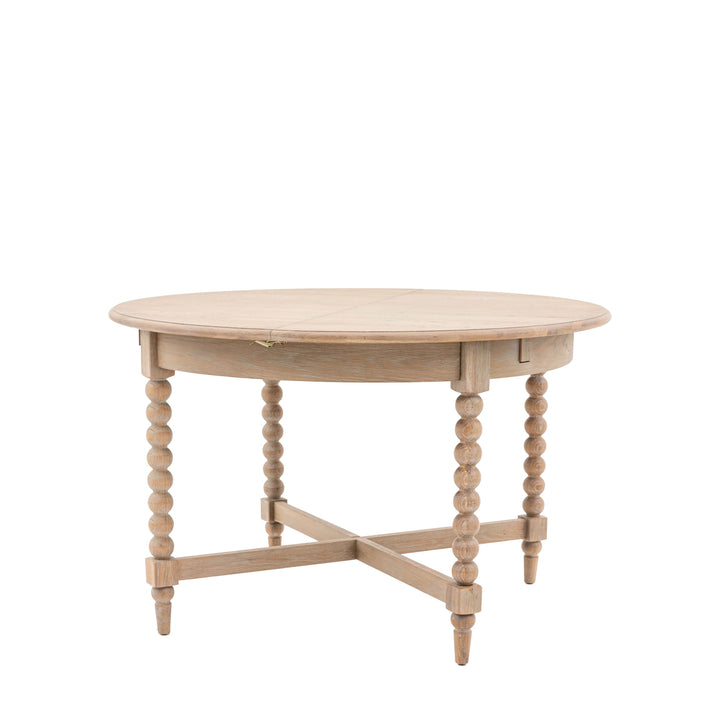 Artisan Oak Bobbin Round Extending Dining Table | 6 Seater