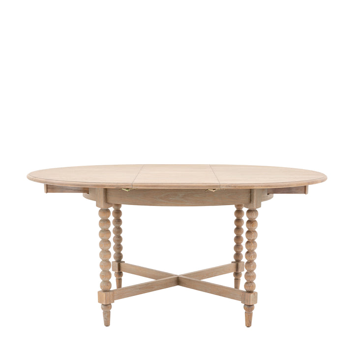 Artisan Oak Bobbin Round Extending Dining Table | 6 Seater