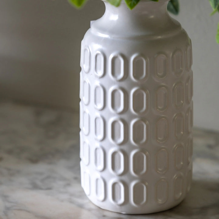 White Vase with Meadown Foliage