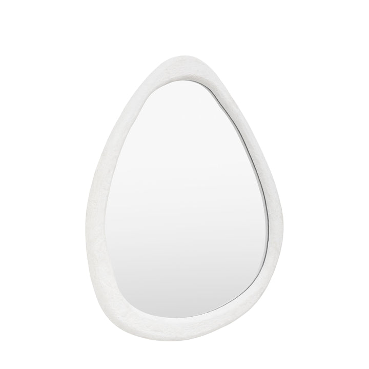 White Cement Effect Pebble Mirror