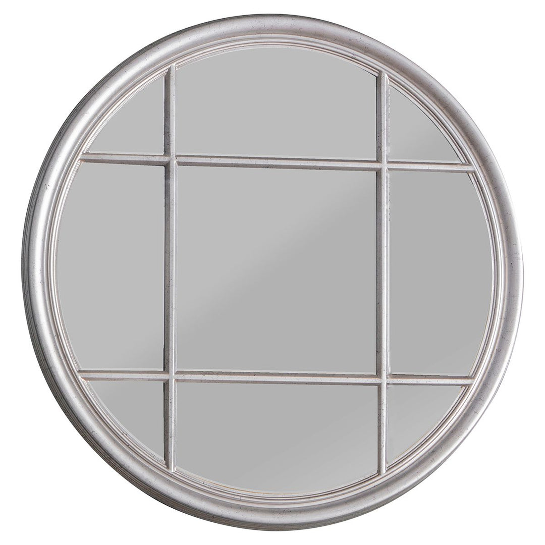 Silver Eccleston Window Style Round Mirror