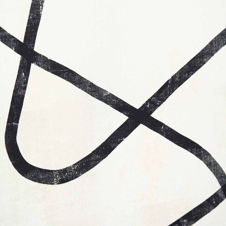 Set of 2 Black Squiggle Print Canvases with Black Frames