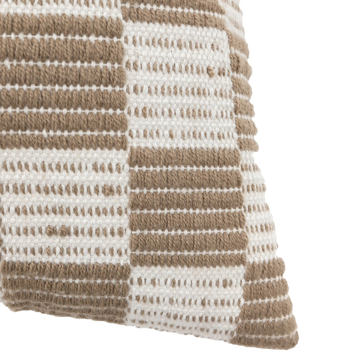 Winster Check Woven Cushion Taupe